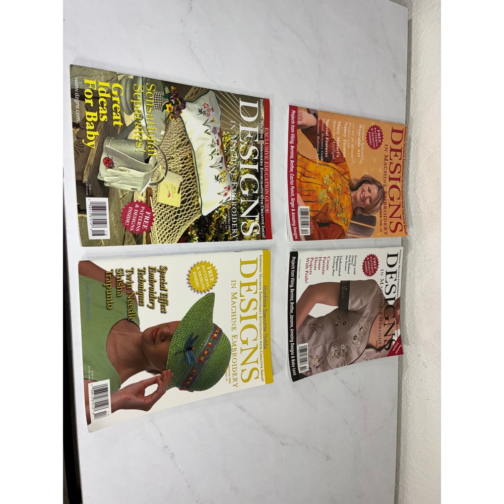 Designs in Machine Embroidery Magazine Lot of 4 (Volumes 11, 12, 14 & 15)